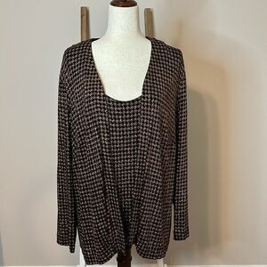 Vintage R&M Richard’s Glitter and Velour Top with Camisole Attached Size 18W GUC